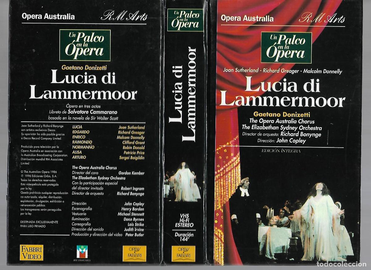 V&iacute;deos y DVD Musicales: LUCIA DI LAMMERMOOR EN VHS UN PALCO EN LA OPERA DE ORBIS FABBRI NUEVO CON PROGRAMA