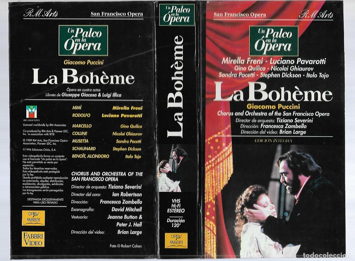 V&iacute;deos y DVD Musicales: LA BOHEME EN VHS UN PALCO EN LA OPERA DE ORBIS FABBRI NUEVO CON PROGRAMA