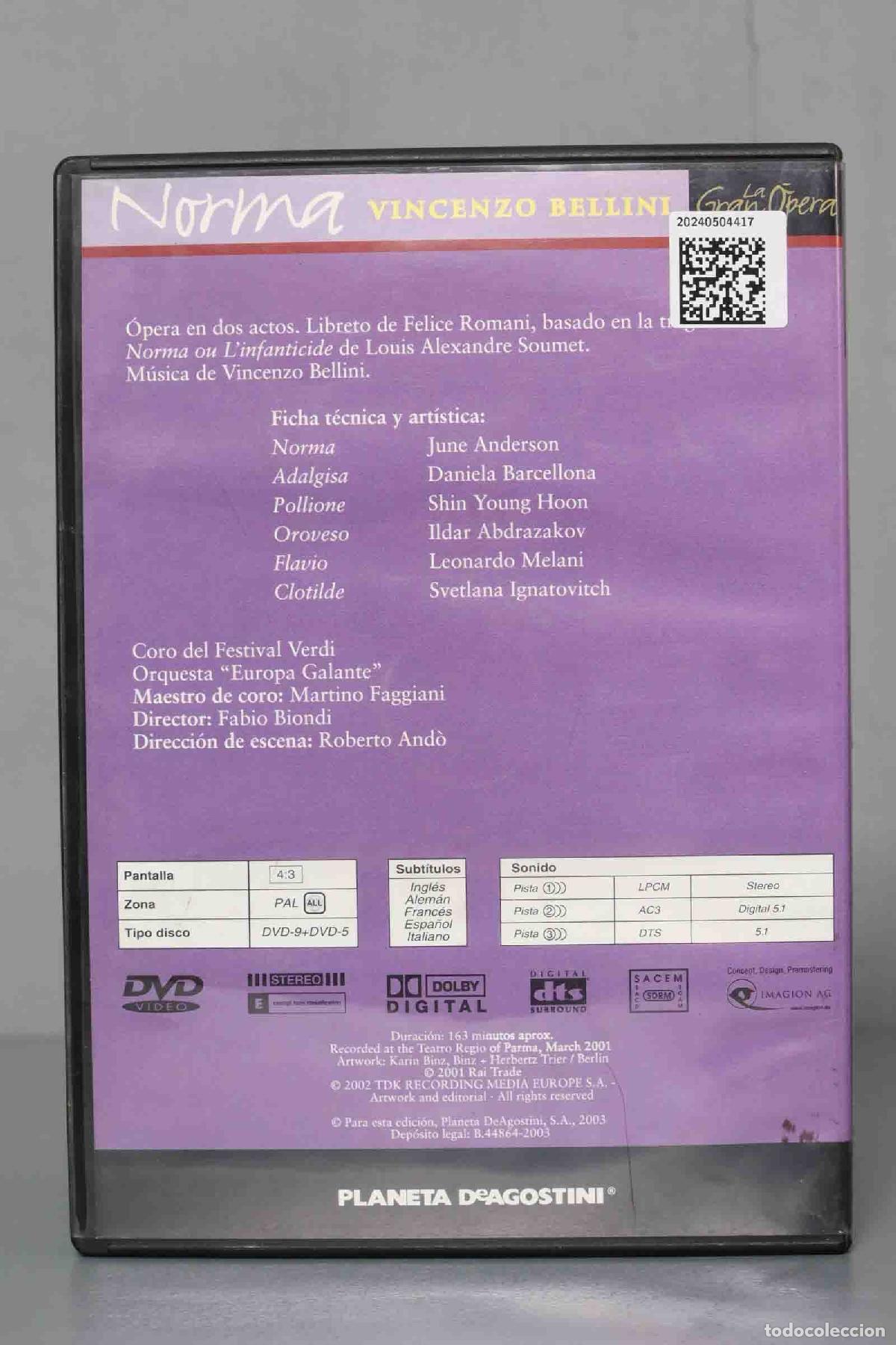 V&iacute;deos y DVD musicales: DVD. NORMA. BELLINI. BIONDI - Foto 2