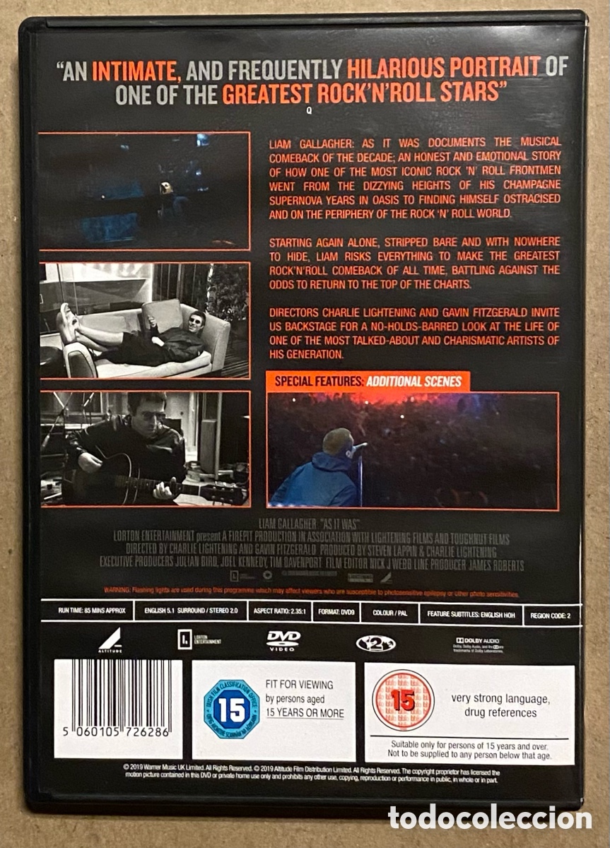 V&iacute;deos y DVD musicales: DVD. LIAM GALLAGHER &ldquo;AS IT WAS&rdquo; (WARNER 2019). - Foto 3