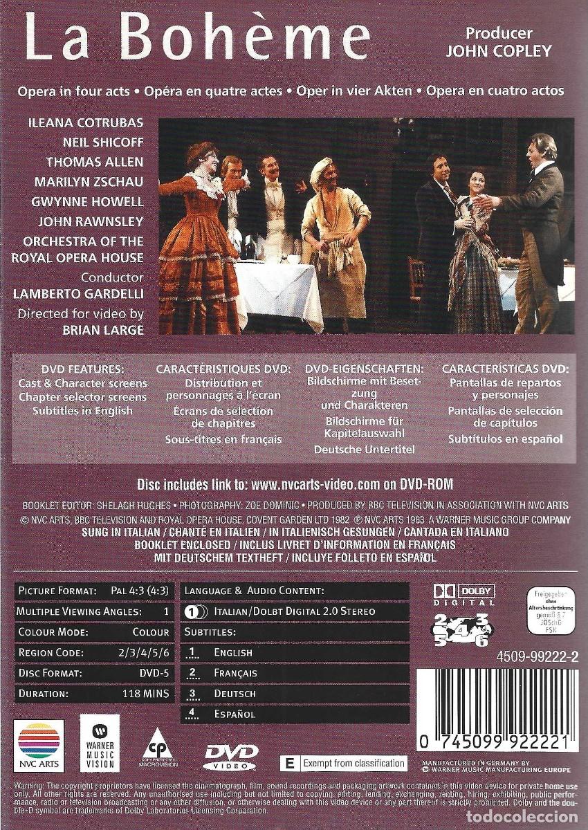 V&iacute;deos y DVD musicales: PUCCINI LA BOH&Egrave;ME (DVD &Oacute;PERA) - Foto 2
