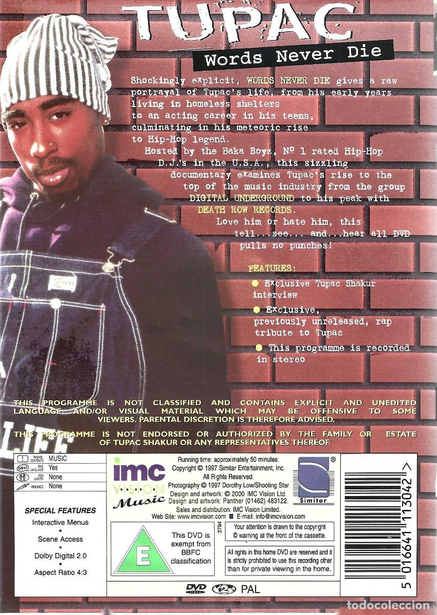 V&iacute;deos y DVD musicales: TUPAC WORDS NEVER DIE - Foto 2