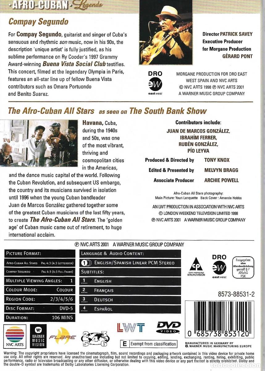 V&iacute;deos y DVD musicales: AFRO - CUBAN LEGENDS COMPAY SEGUNDO - Foto 2