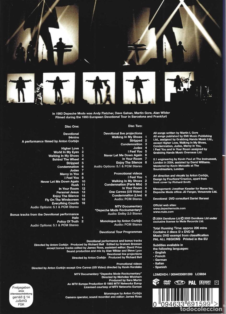 V&iacute;deos y DVD musicales: DEPECHE MODE / DEVOTIONAL/ A PERFORMANCE FILMED BY ANTON CORBIJN - Foto 2