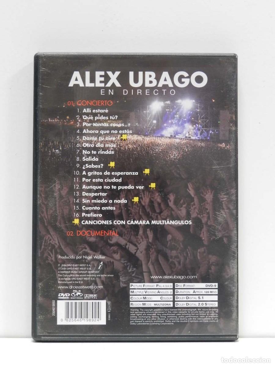 V&iacute;deos y DVD musicales: DISCO DVD. Alex Ubago &ndash; En Directo. - Foto 2