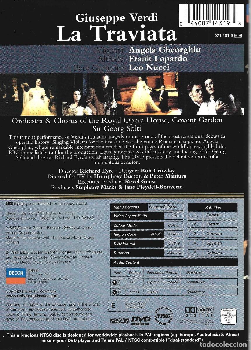 V&iacute;deos y DVD musicales: LA TRAVIATA GIUSEPPE VERDI - Foto 2