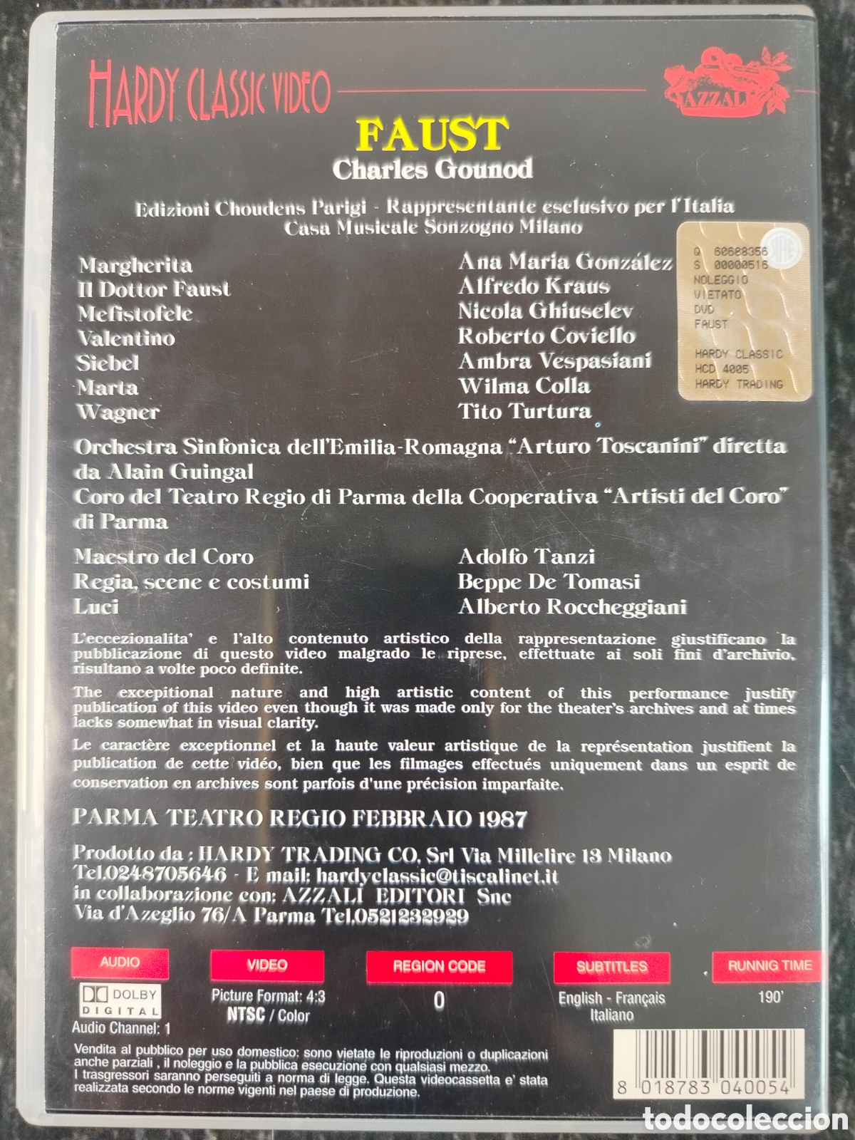 V&iacute;deos y DVD musicales: DVD opera FAUST, Alfredo Kraus 1987 - Foto 2