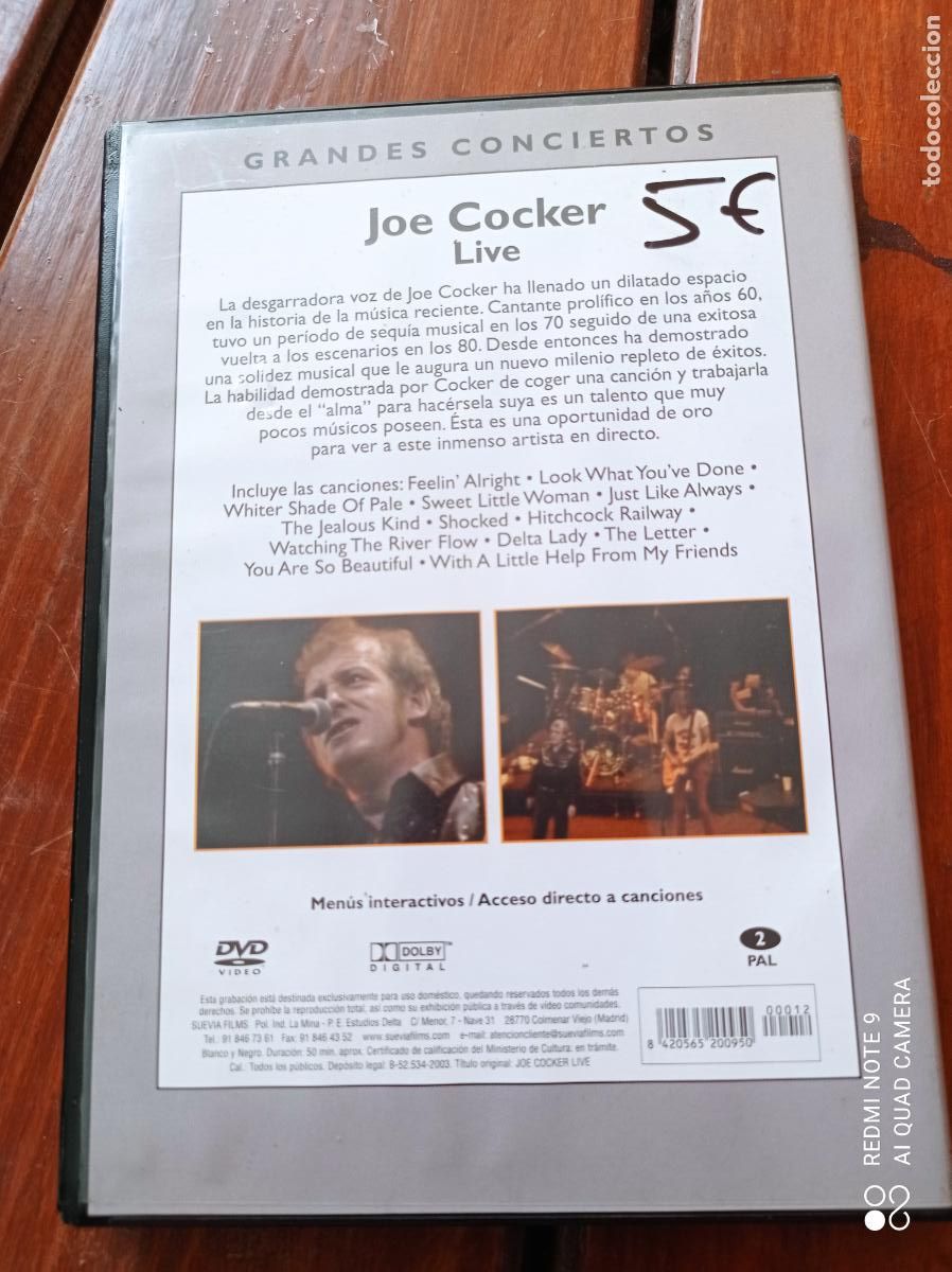 V&iacute;deos y DVD musicales: JOE COCKER LIVE. DVD. - Foto 2