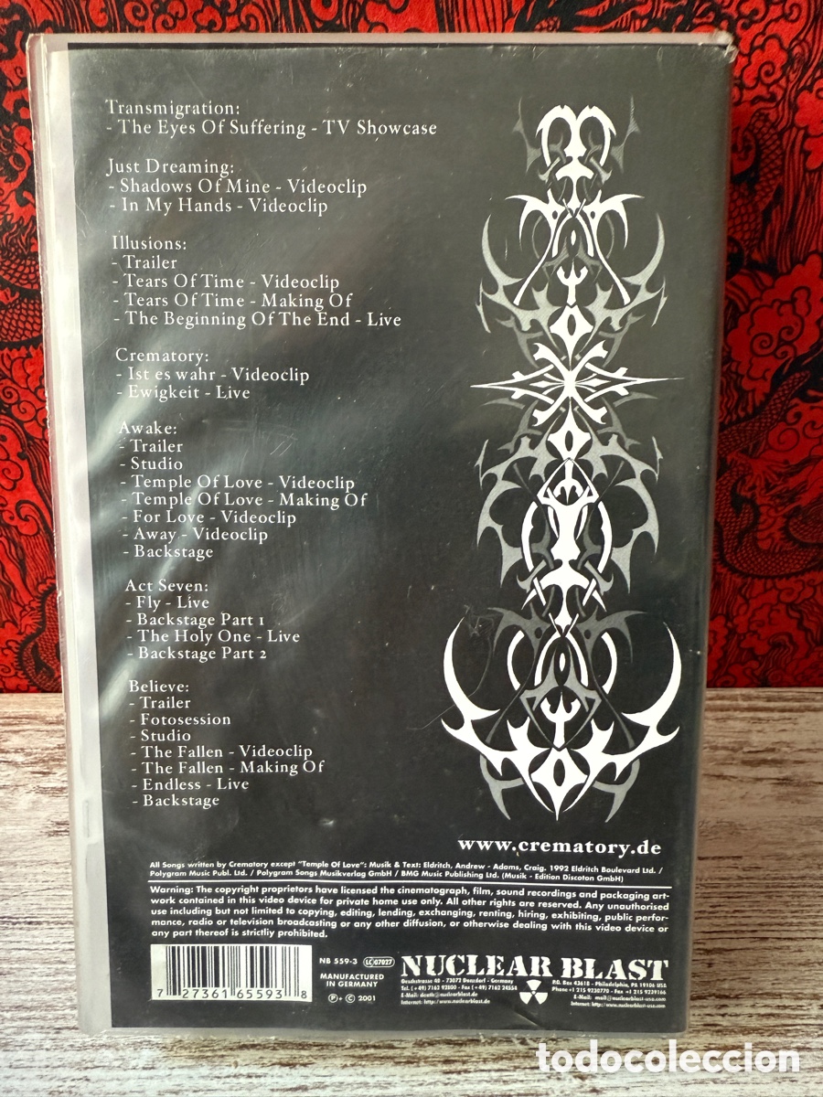 V&iacute;deos y DVD musicales: Crematory - Remind (VHS) - Foto 3