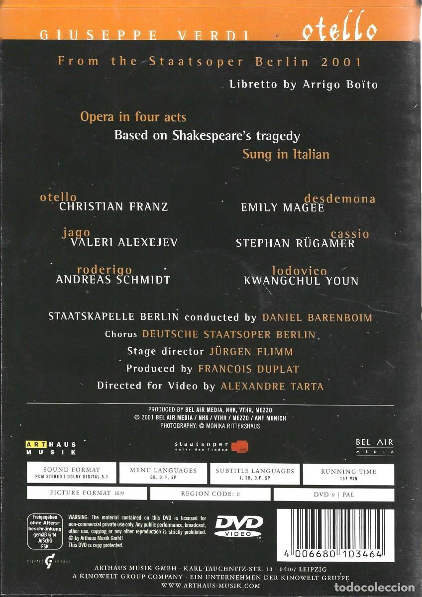 V&iacute;deos y DVD musicales: OTELLO GIUSEPPE VERDI - Foto 2