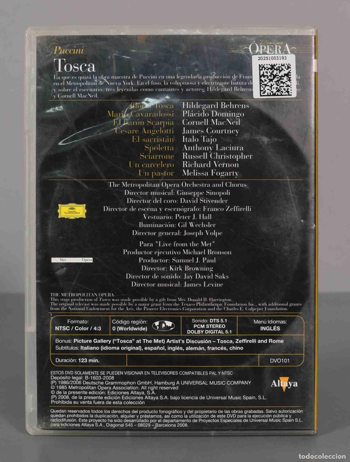 V&iacute;deos y DVD musicales: DVD. TOSCA. PUCCINI. SINOPOLI - Foto 2