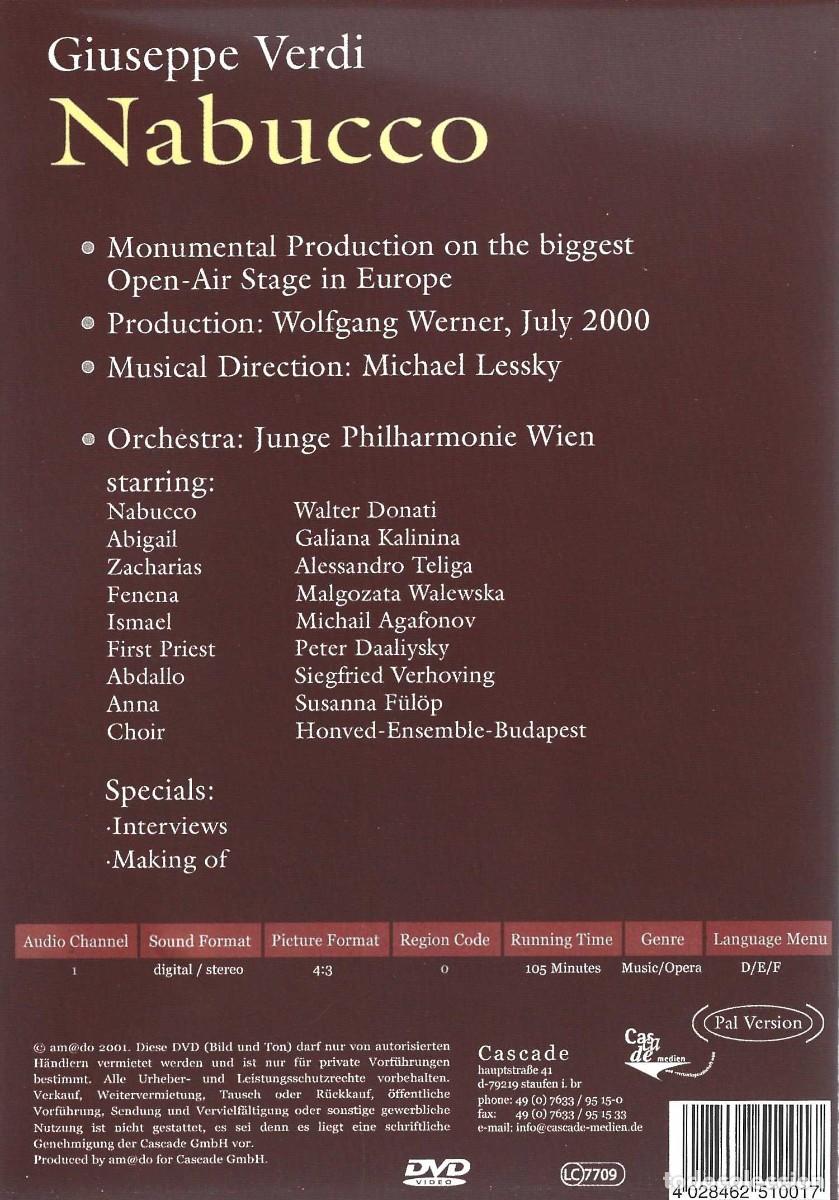 V&iacute;deos y DVD musicales: NABUCCO GIUSEPPE VERDI - Foto 2