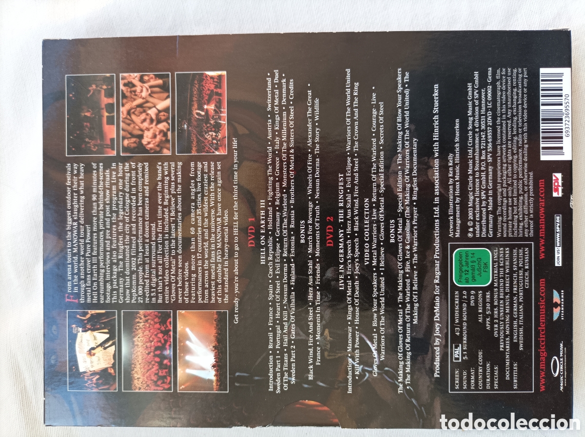 V&iacute;deos y DVD musicales: Manowar. Hell on earth III. 2 dvds - Foto 2