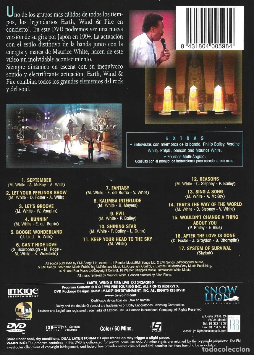 V&iacute;deos y DVD musicales: EARTH WIND & FIRE LIVE - Foto 2
