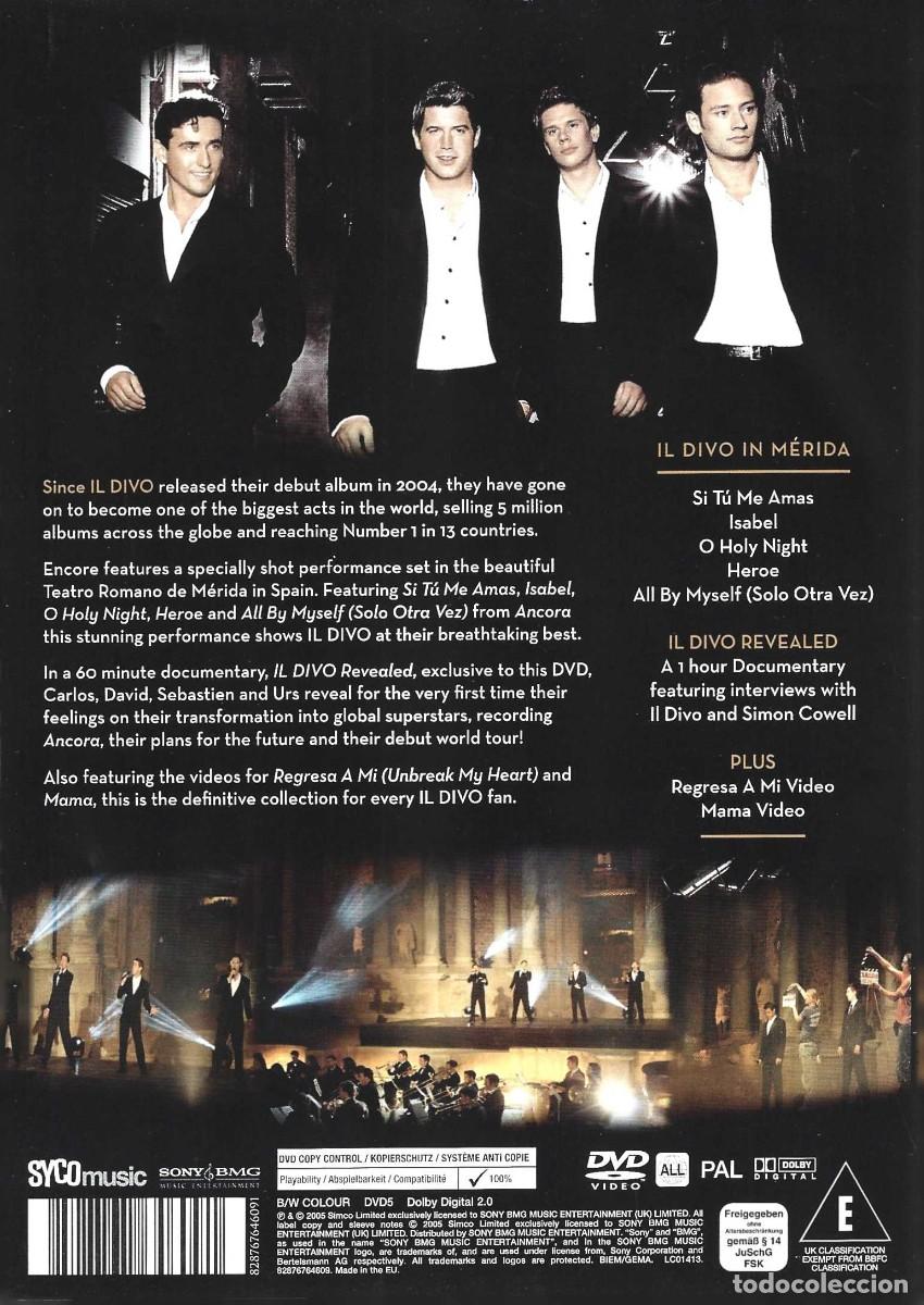 V&iacute;deos y DVD musicales: IL DIVO ENCORE (DVD) - Foto 2