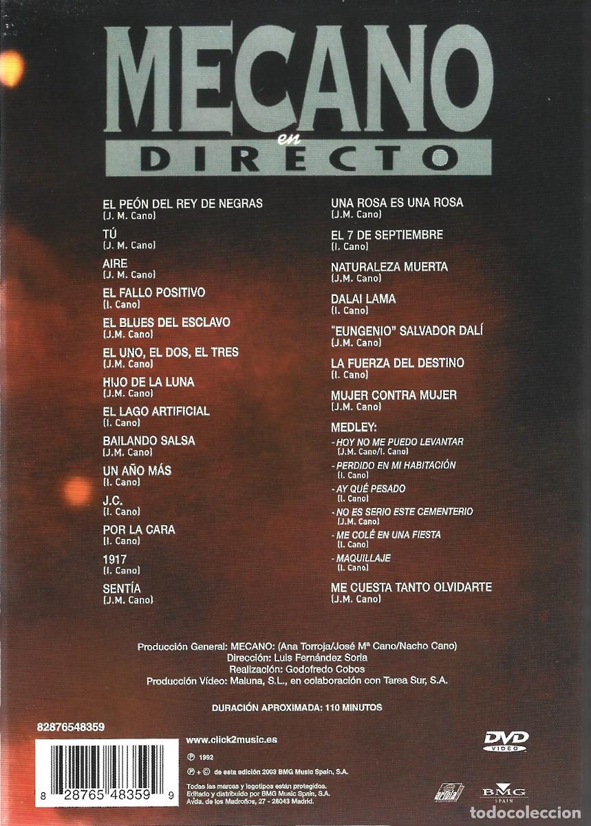 V&iacute;deos y DVD musicales: MECANO EN DIRECTO (DVD) - Foto 2
