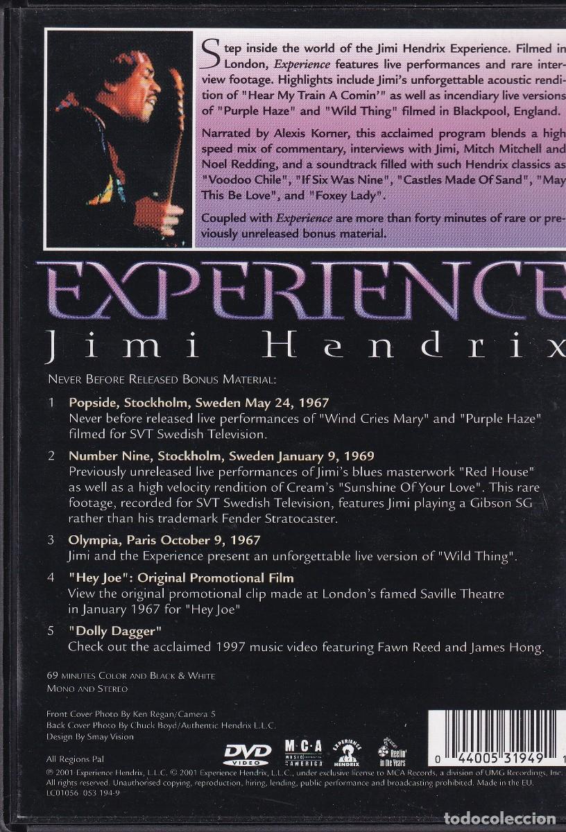 V&iacute;deos y DVD musicales: Jimi Hendrix - Experience Jimi Hendrix (DVD) - Foto 2