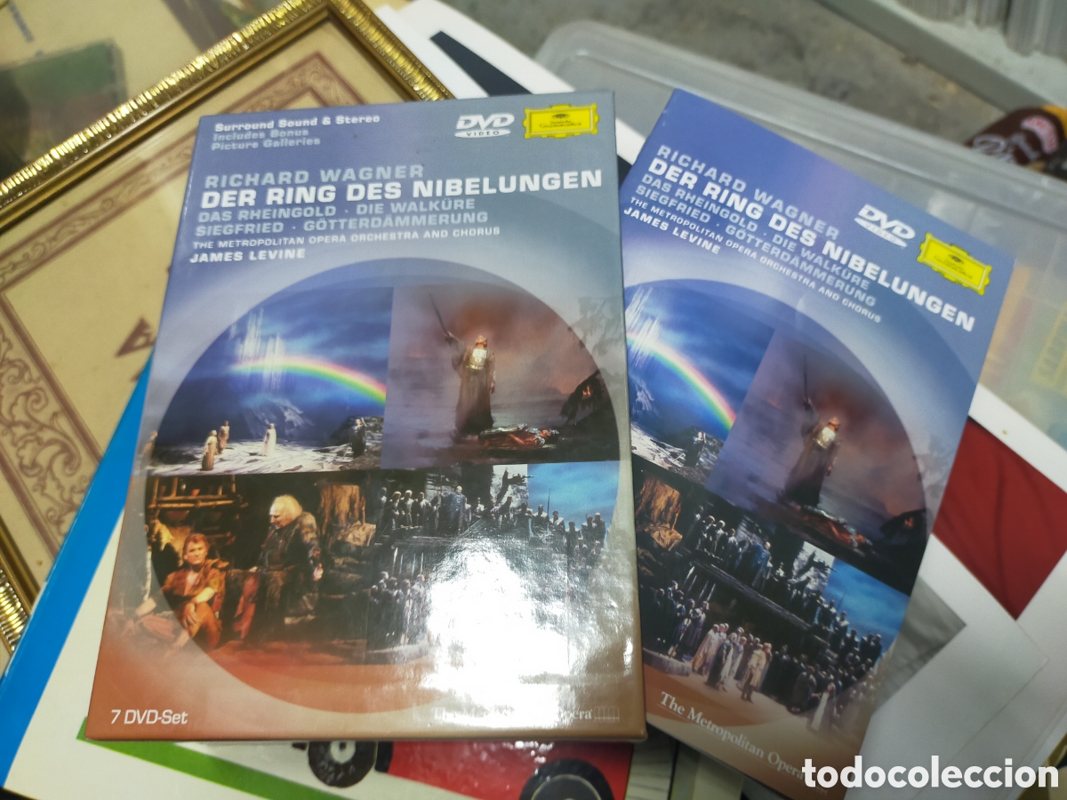 V&iacute;deos y DVD Musicales: Richard Wagner james levine estuche con 4 dvd's 7 discos der ring des nibelungen + libreto 1990