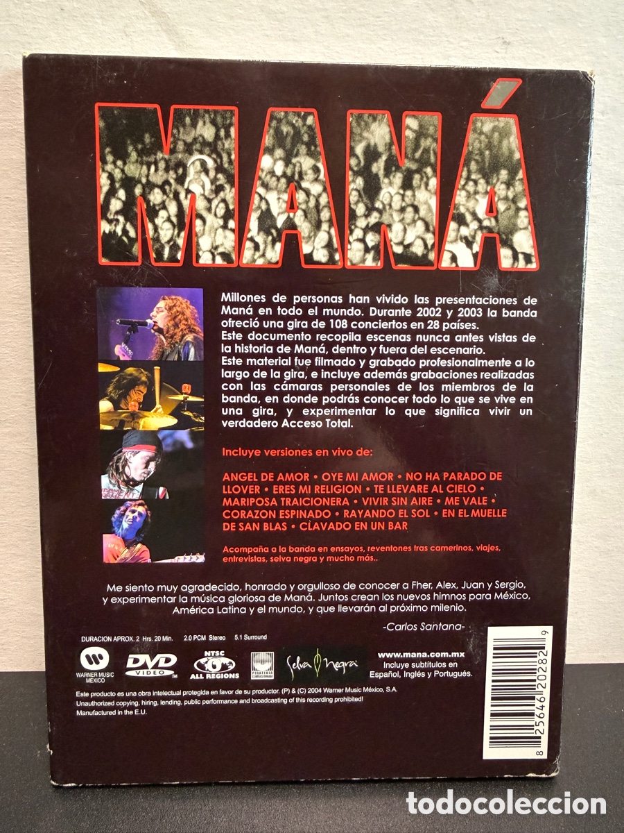 V&iacute;deos y DVD musicales: Man&aacute; - Acceso Total (DVD) - Foto 2