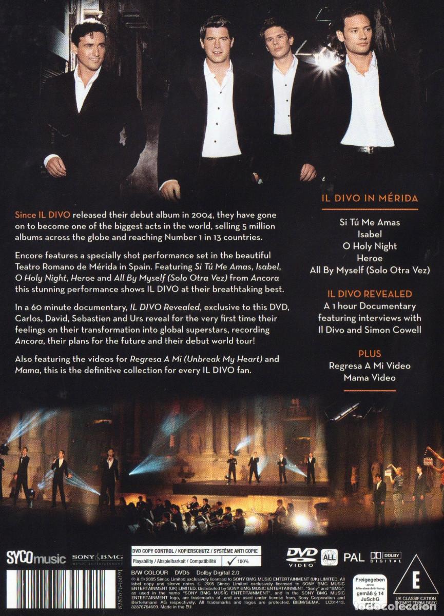 V&iacute;deos y DVD musicales: [DVD]. IL DIVO. ENCORE. - Foto 5