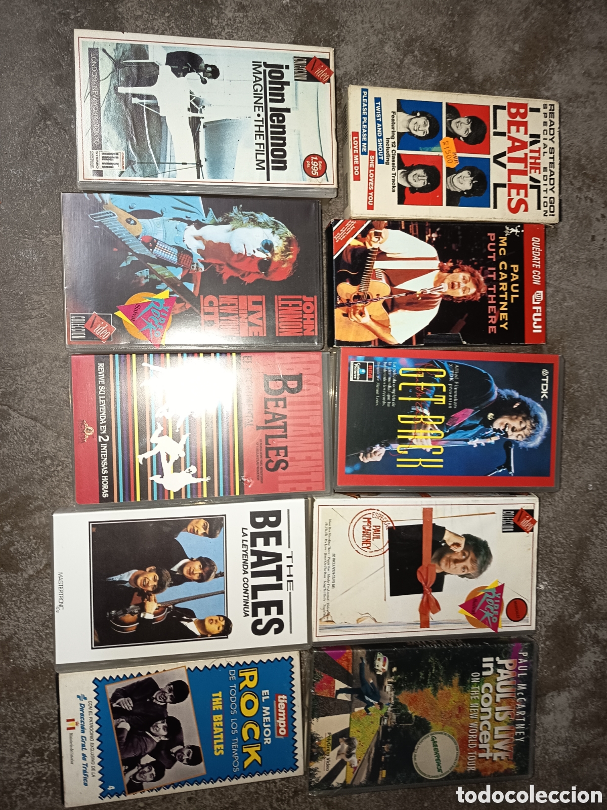 V&iacute;deos y DVD Musicales: Lote de 10 VHS de THE Beatles Paul Mccartney y John Lennon
