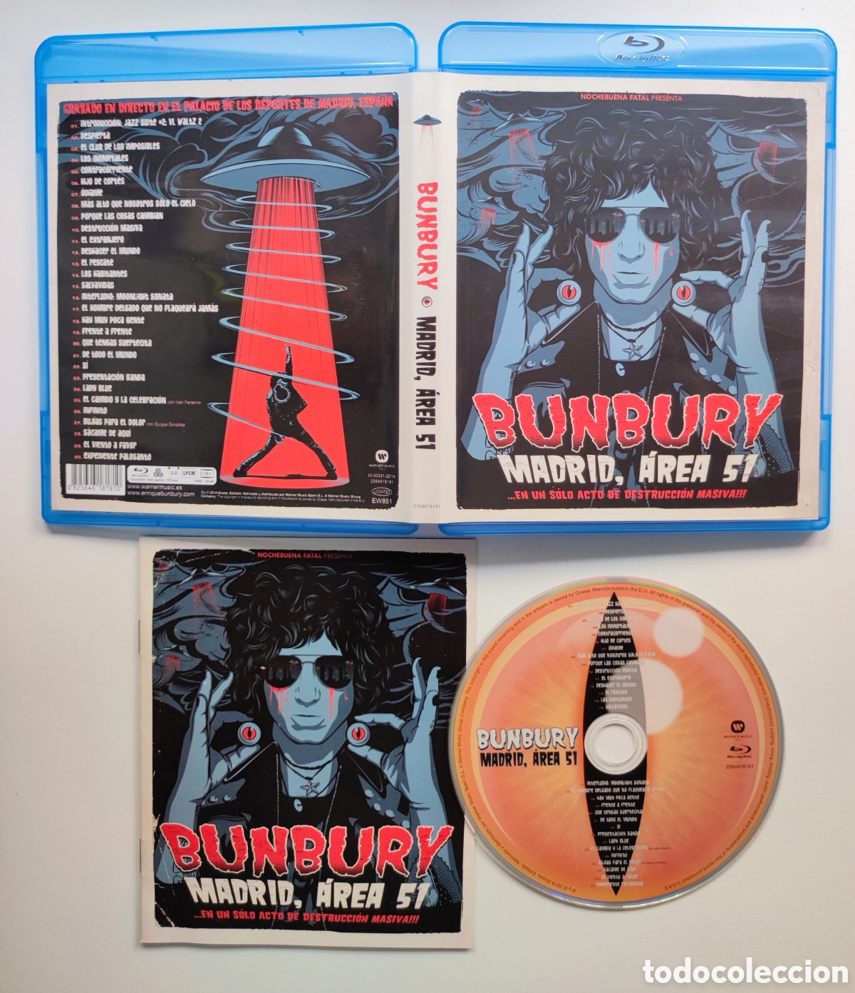 V&iacute;deos y DVD musicales: BLU-RAY / BUNBURY - MADRID, &Aacute;REA 51 / DIRECTO PALACIO DE DEPORTES DE MADRID / 2014 WARNER MUSIC