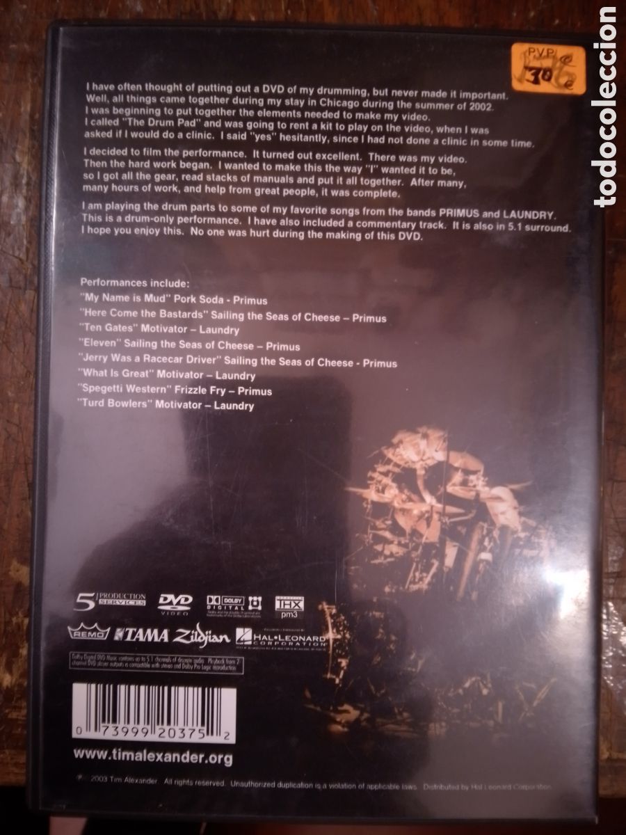 V&iacute;deos y DVD musicales: TIM ALEXANDER. LIVE PERFORMANCE AND COMMENTARY. HAL LEONARD. 2003 - Foto 2
