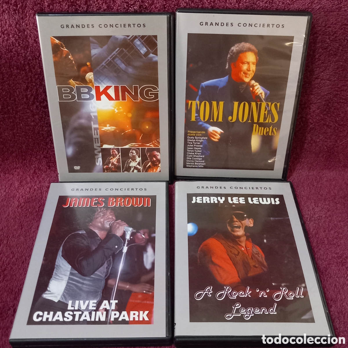V&iacute;deos y DVD musicales: GRANDES CONCIERTOS/4&times;DVDs/JAMES BROWN+JERRY LEE LEWIS +TOM JONES +BB KING(como nuevos)