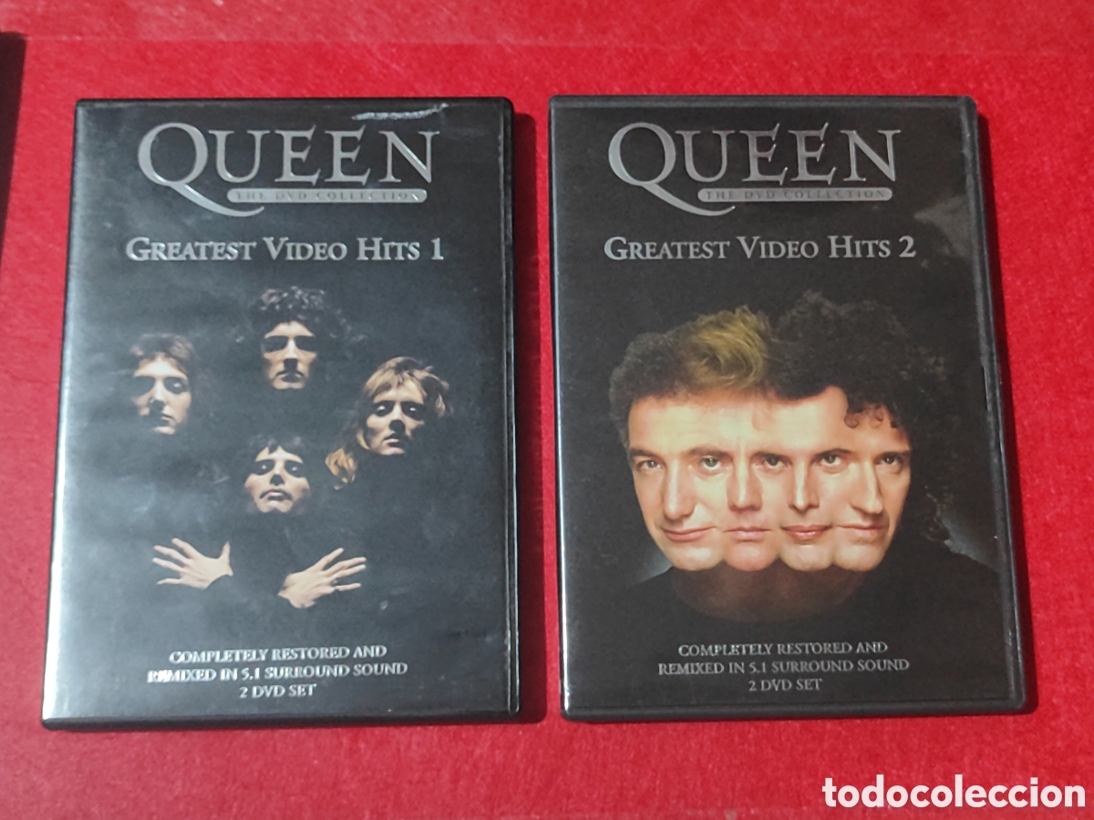 V&iacute;deos y DVD musicales: QUEEN GREATEST VIDEO HITS 1 + 2 como nuevos 4 DVD y libritos