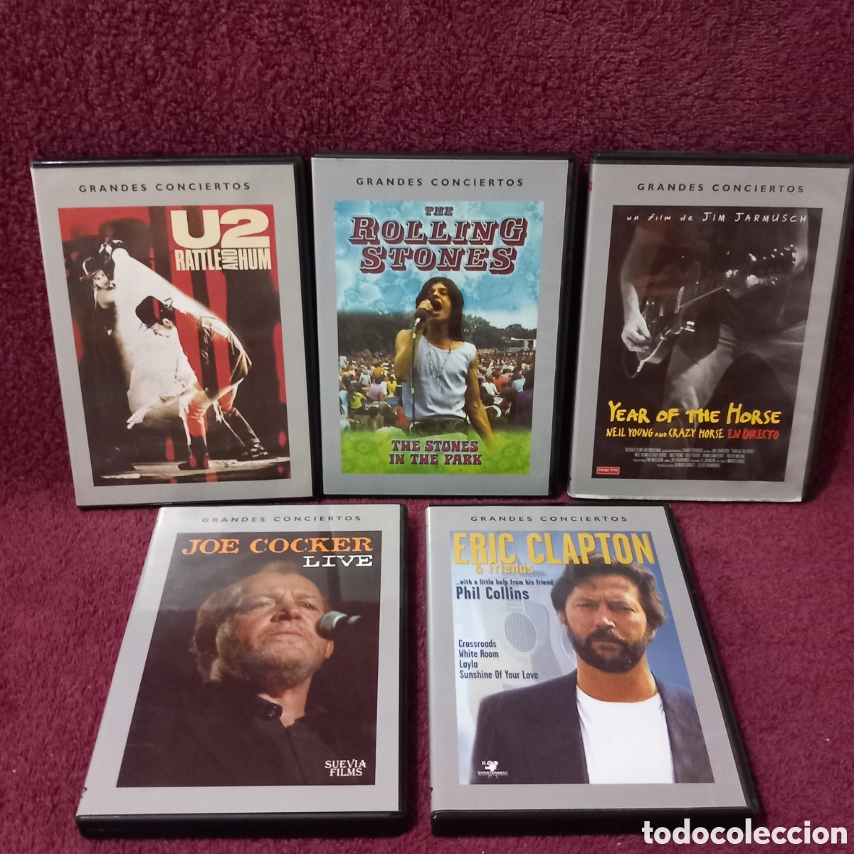 V&iacute;deos y DVD musicales: GRANDES CONCIERTOS/5&times;DVDs (JOE COCKER +U2+NEIL YOUNG+ERIC CLAPTON+ROLLINGSSTONES+)DISCOS COMO NUEVOS