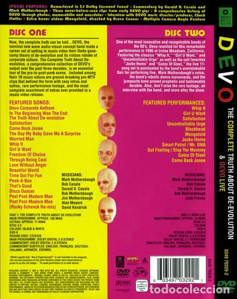 V&iacute;deos y DVD musicales: Devo - The complete truth about de-evolution + Devo live (2 DVDs) - Foto 2