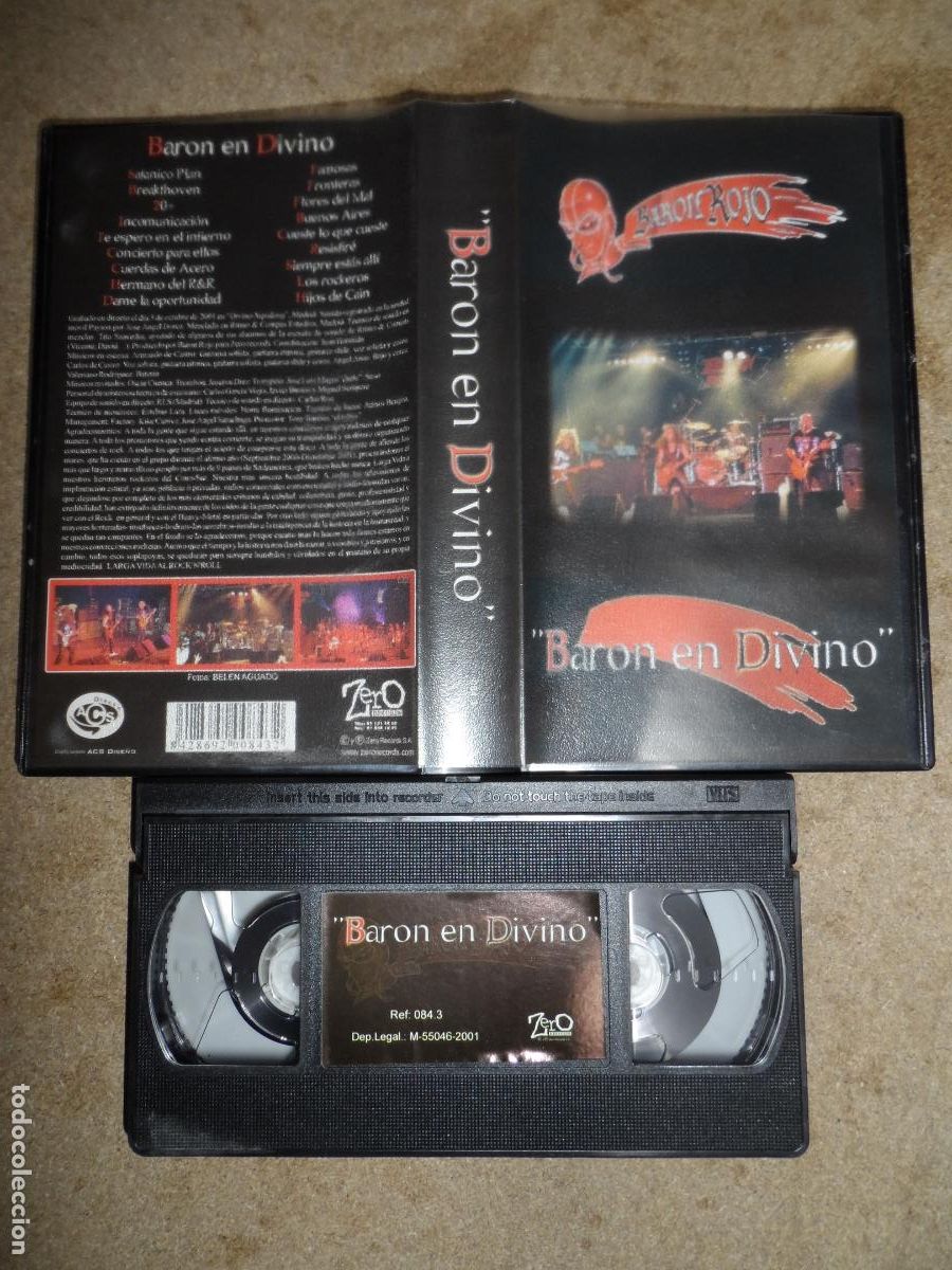 V&iacute;deos y DVD musicales: VHS - Bar&oacute;n Rojo &lrm;&ndash; Baron En Divino (CONCIERTO)