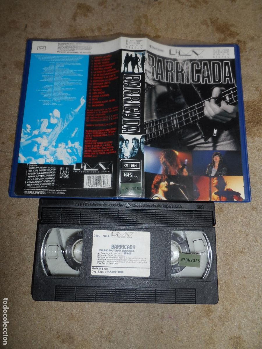 V&iacute;deos y DVD musicales: VHS - BARRICADA - EN DIRECTO (CONCIERTO)
