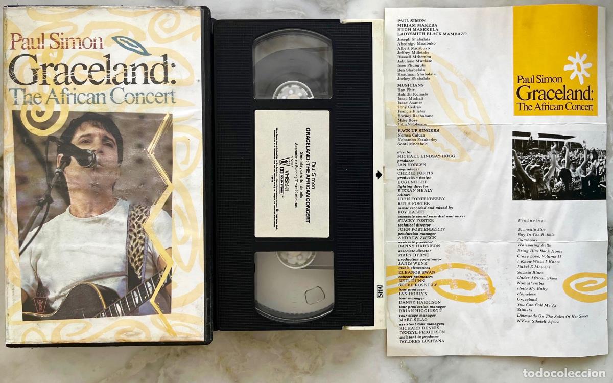 V&iacute;deos y DVD musicales: PAUL SIMON. GRACELAND. THE AFRICAN CONCERT. VHS CON INSERTO DESPEGABLE