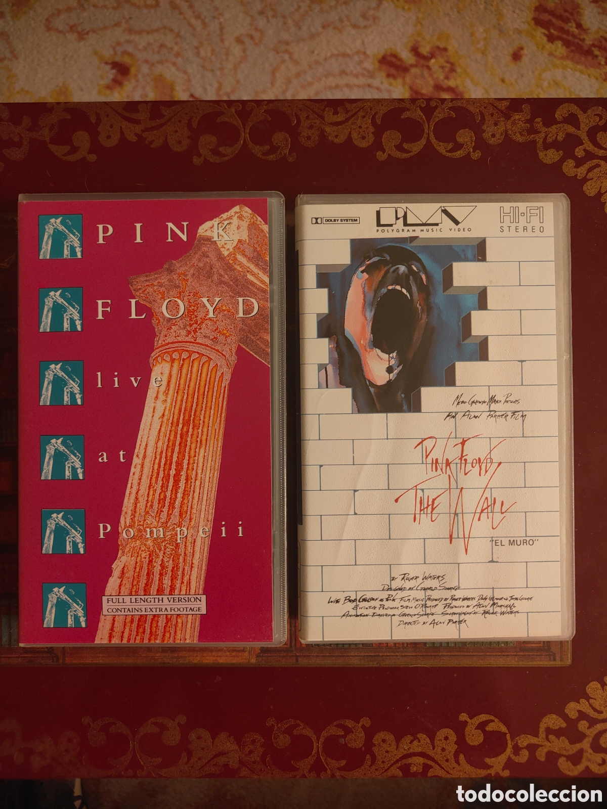 V&iacute;deos y DVD musicales: Lote 2 VHS Pink Floyd: The Wall (Ed. Espa&ntilde;ola PolyGram) + Live at Pompeii (Ed. Extendida UK)