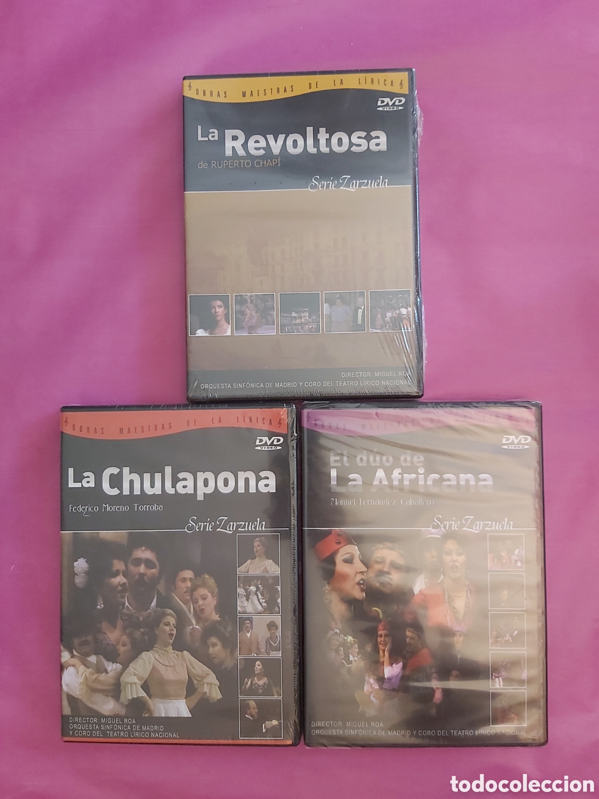 V&iacute;deos y DVD musicales: 3 DVD SERIE ZARZUELA PRECINTADOS LA REVOLTOSA LA CHULAPONA LA AFRICANA