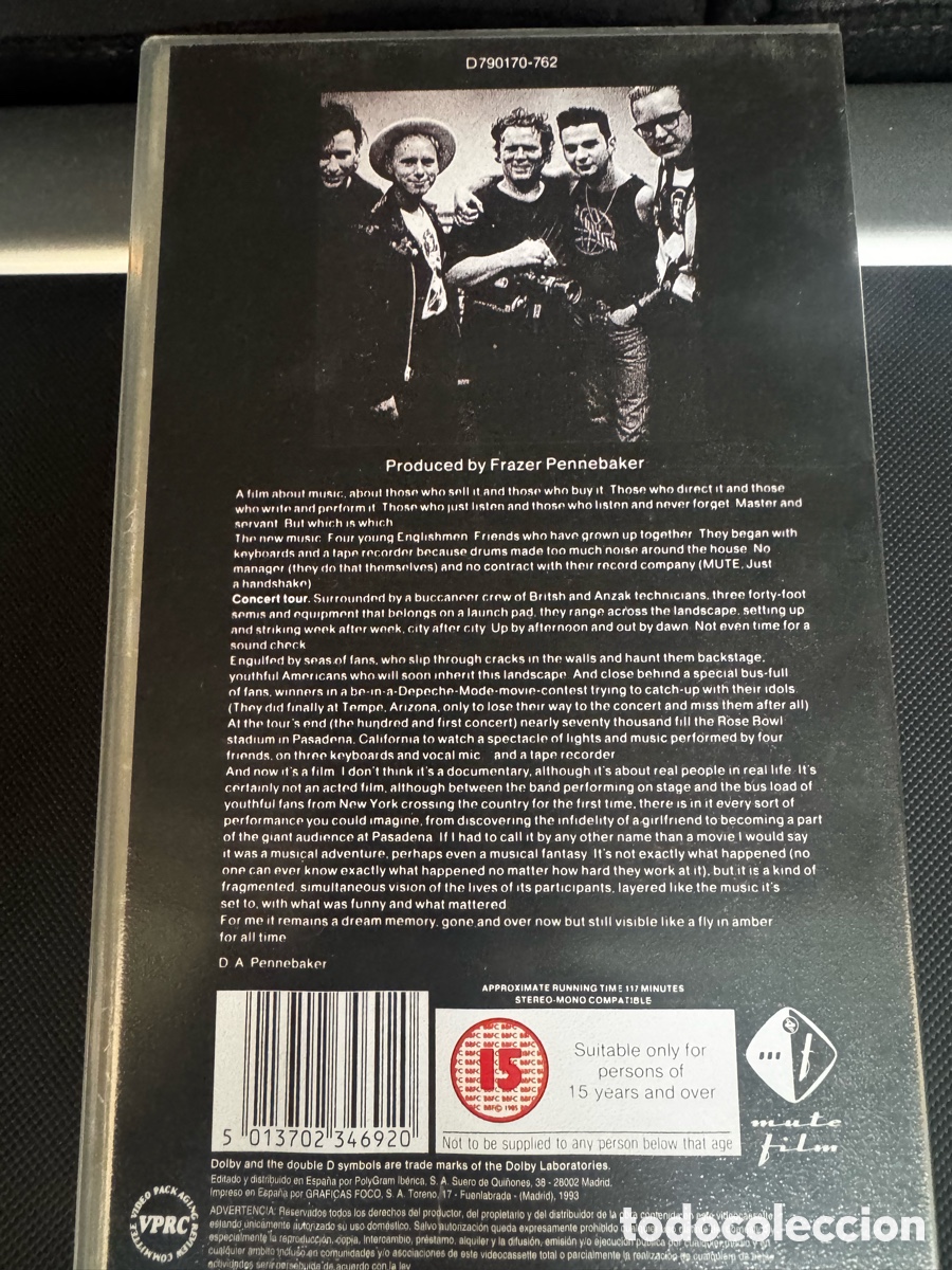 V&iacute;deos y DVD musicales: Depeche Mode v&iacute;deo VHS - Foto 3