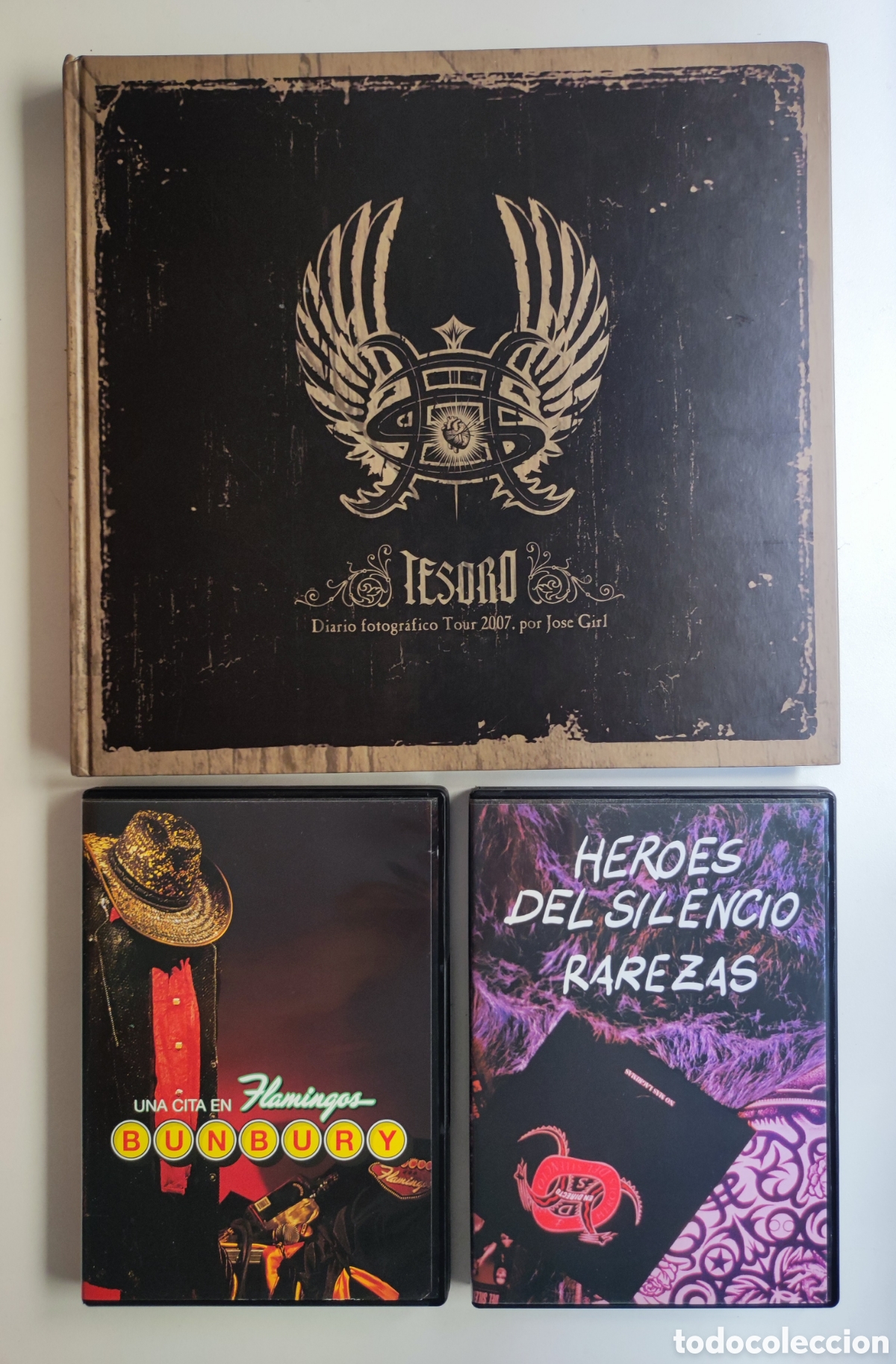 V&iacute;deos y DVD musicales: H&Eacute;ROES DEL SILENCIO Y BUNBURY - RAREZAS (DVD) + UNA CITA EN FLAMINGOS (DVD) + LIBRO TESORO TOUR 2007