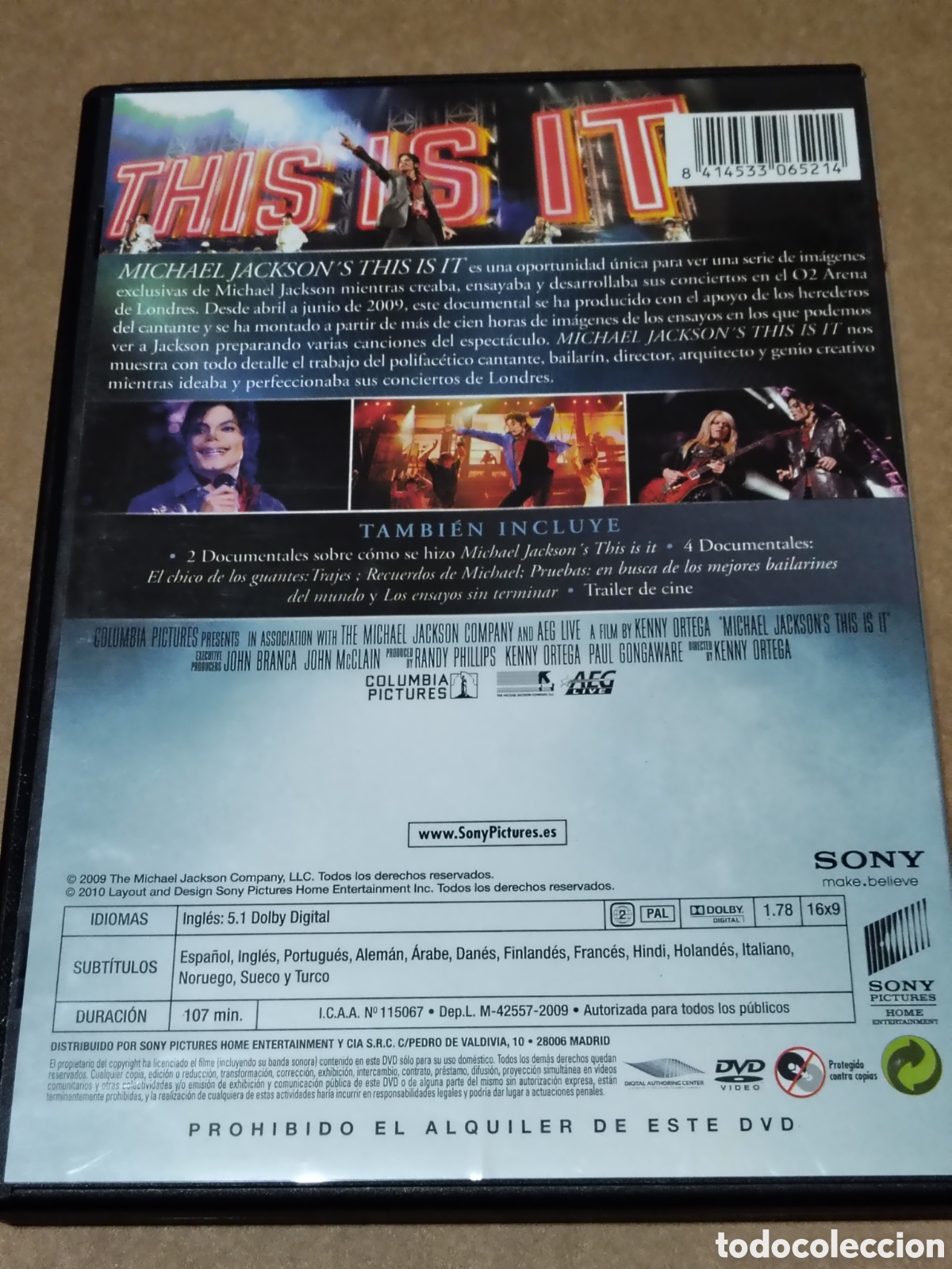 V&iacute;deos y DVD musicales: Michael Jacksons &rdquo;This Is It&rdquo; - Foto 2
