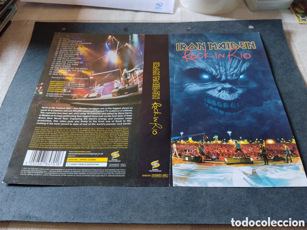 V&iacute;deos y DVD musicales: Car&aacute;tula para VHS video Iron Maiden Rock in Rio