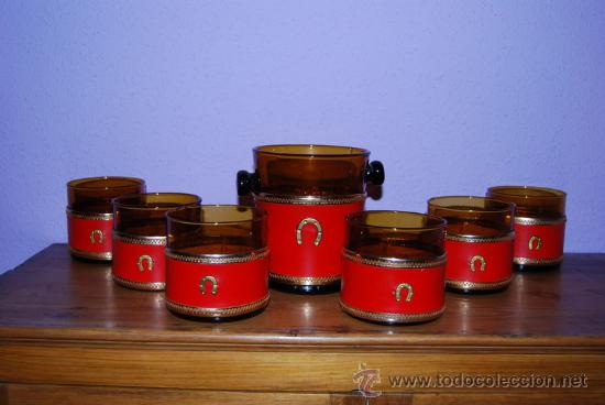 Vintage: CUBITERA CON 6 VASOS - A&Ntilde;OS 60 - VINTAGE