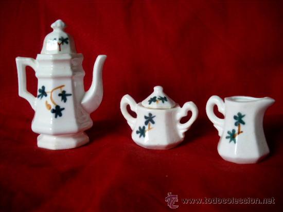 Vintage: JUEGO DE MINI PORCELANA JAPON CINCO PIEZAS A&Ntilde;OS 60