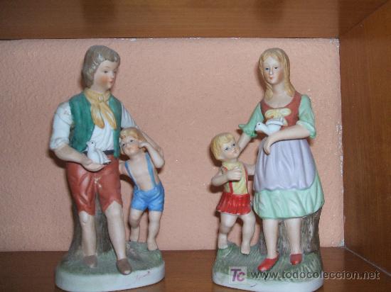Vintage: ANTIGUA PAREJA DE BISCUIT. - Foto 1