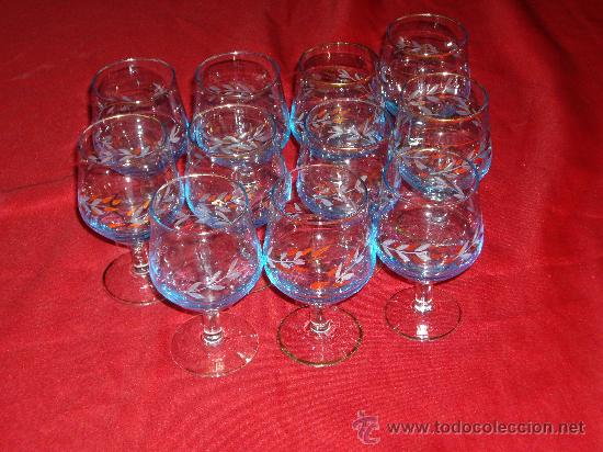 Vintage: COPAS DE CRISTAL AZUL - Foto 2