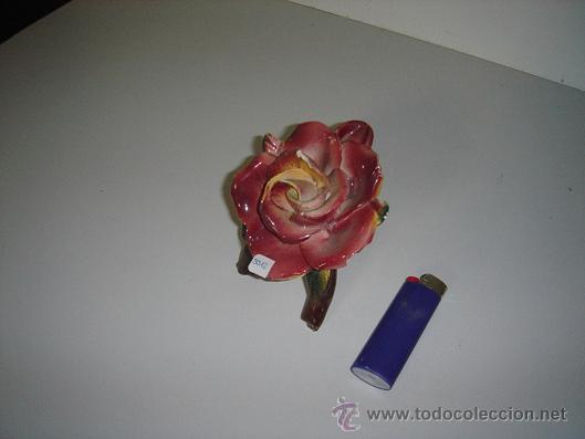 Vintage: flor de ceramica esmaltada