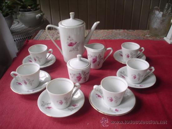 Vintage: PRECIOSO JUEGO DE CAF&Eacute; COMPLETO SEIS SERVICIOS, POLACO HACIA 1.960.