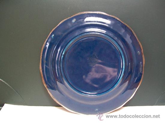 Vintage: Plato de loza plateada. - Foto 2