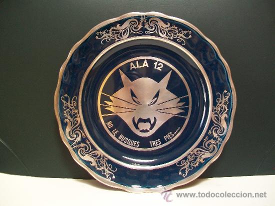 Vintage: Plato de loza plateada. - Foto 1