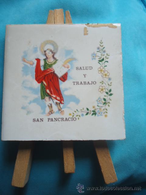 Vintage: AZULEJO, CABALLETE DE SAN PANCRACIO, CERAMICA Y MADERA