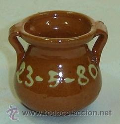 Vintage: OLLA DE CERAMICA RECUERDO 23/5/1980 medidas 6*6 cms.